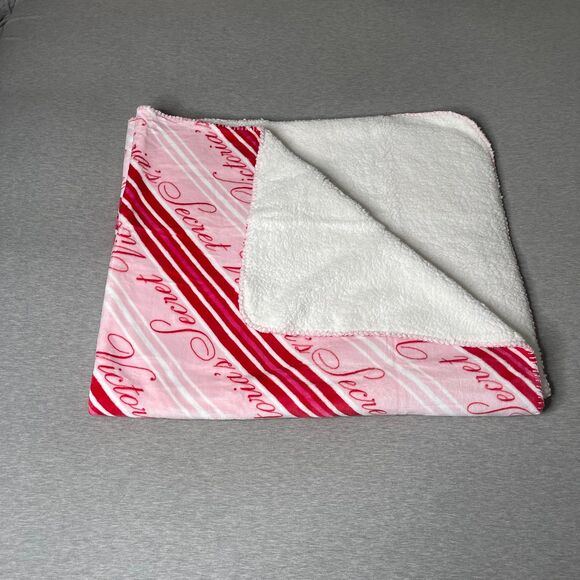 Victoria's Secret 60” x 50” Stripe Script Logo Cozy-Plush Blanket - Picture 5 of 11